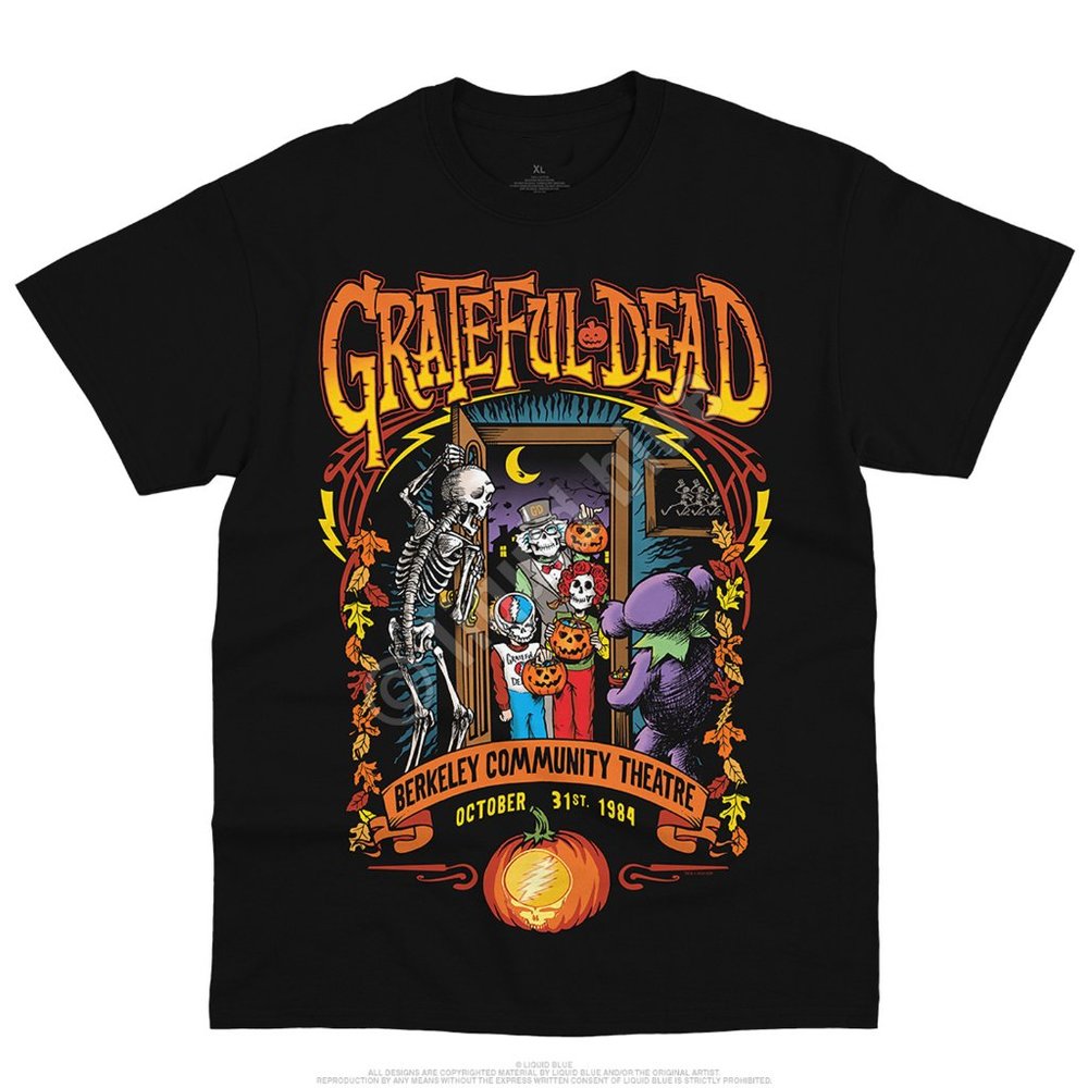 Grateful dead Trick or Treat Black Short Sleeve T Shirt New